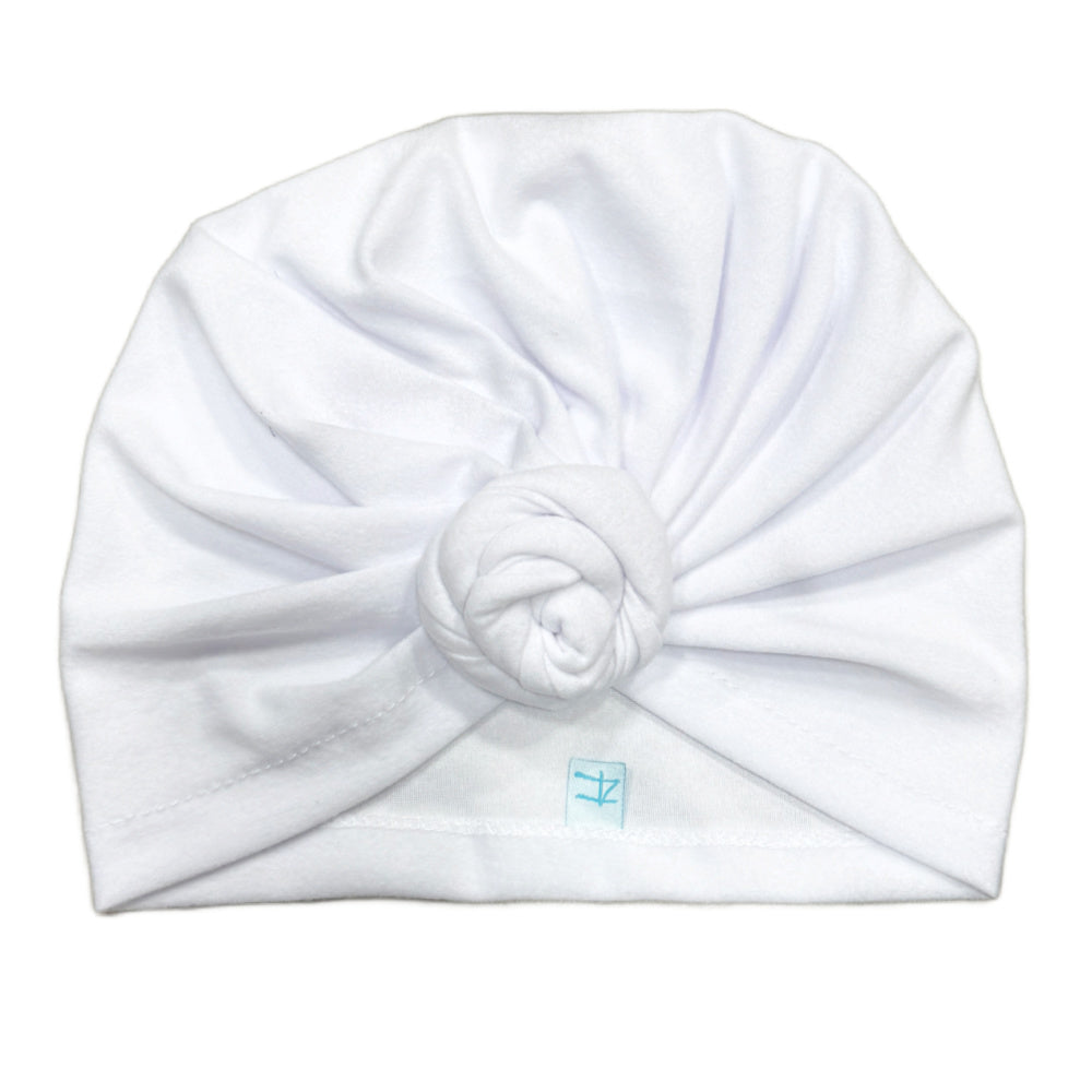 Adult Full Coverage Tube Turban - White