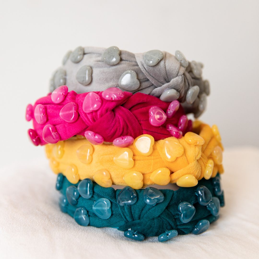 Stone Quartz Traditional Knot Headband - Mustard