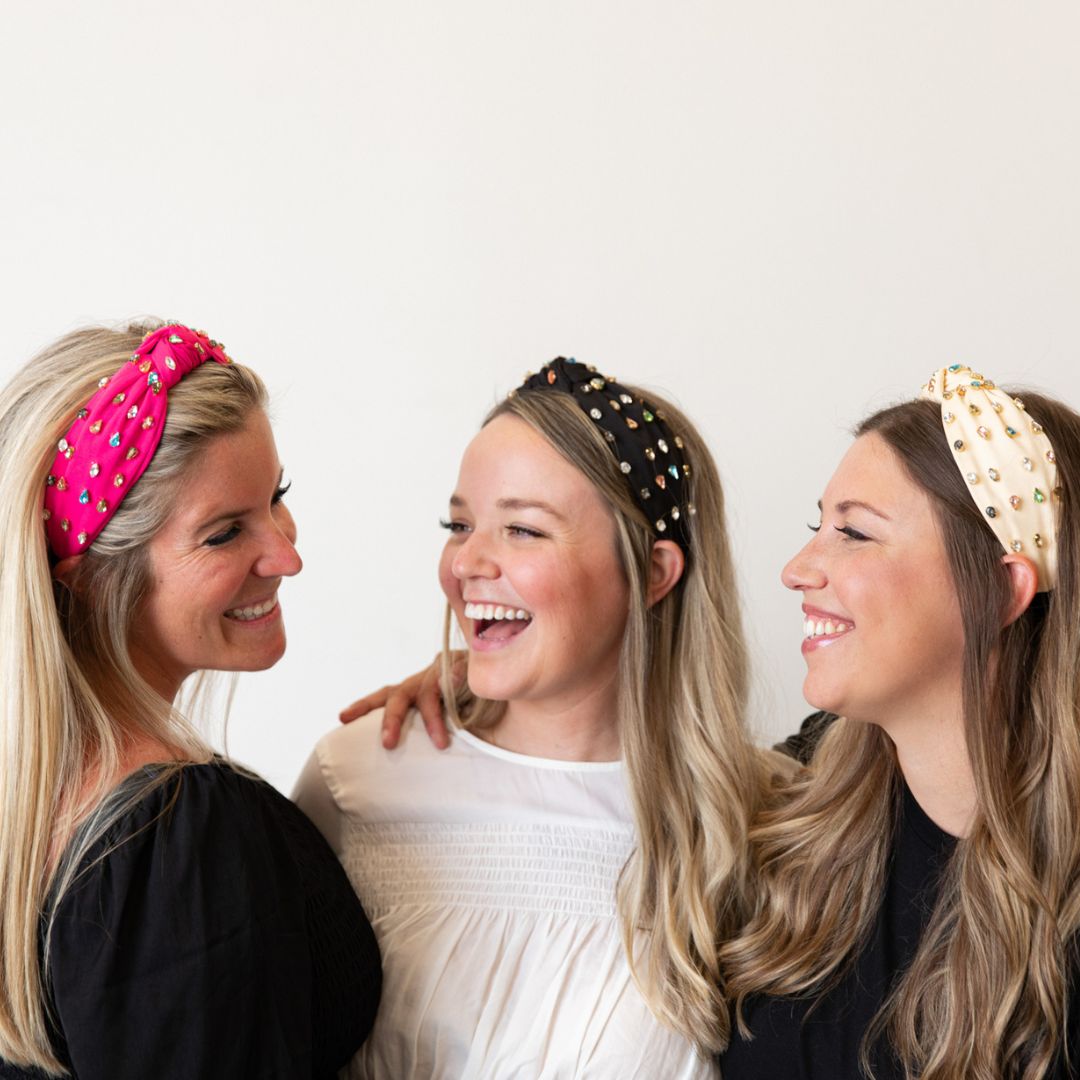 Traditional Knot Headband - Black Gem