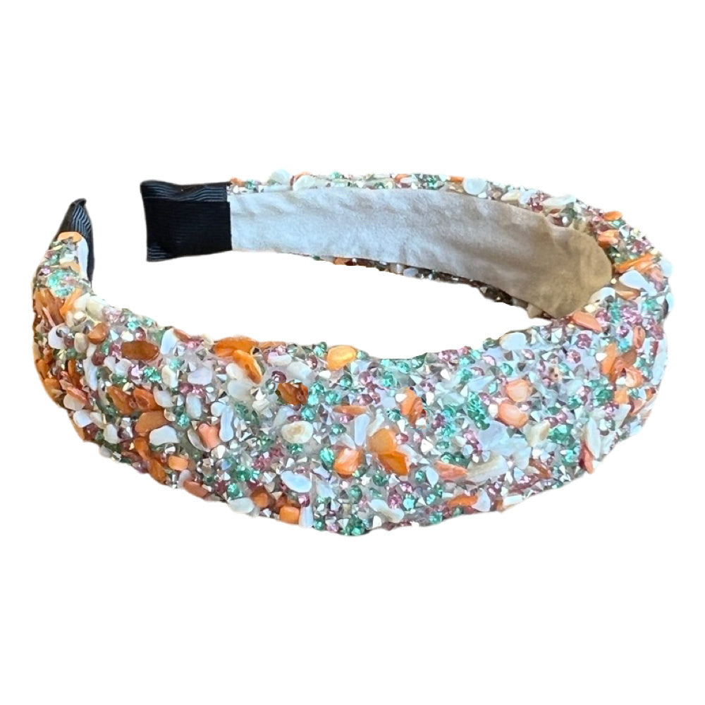 All that Glitters Headband - Teal + Orange