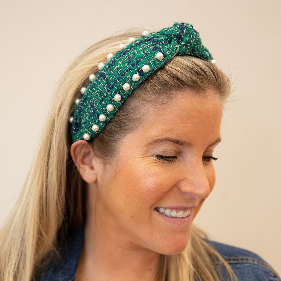 It Girl Pearl Headband - Teal