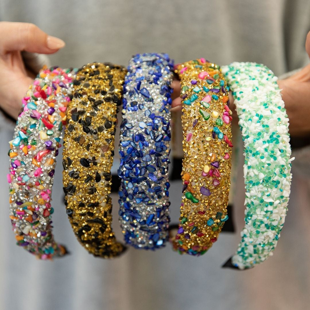All That Glitters Headband - Black + Gold