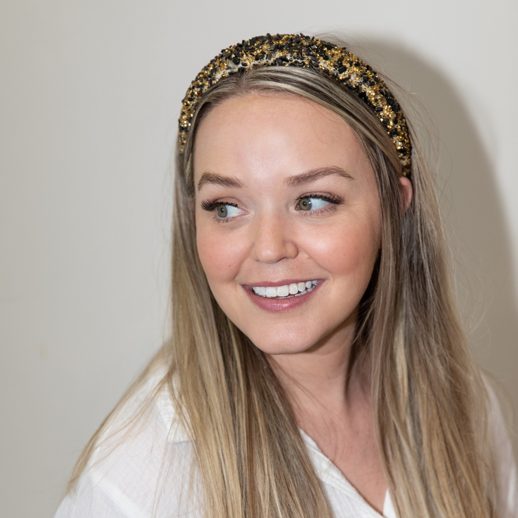 All That Glitters Headband - Black + Gold