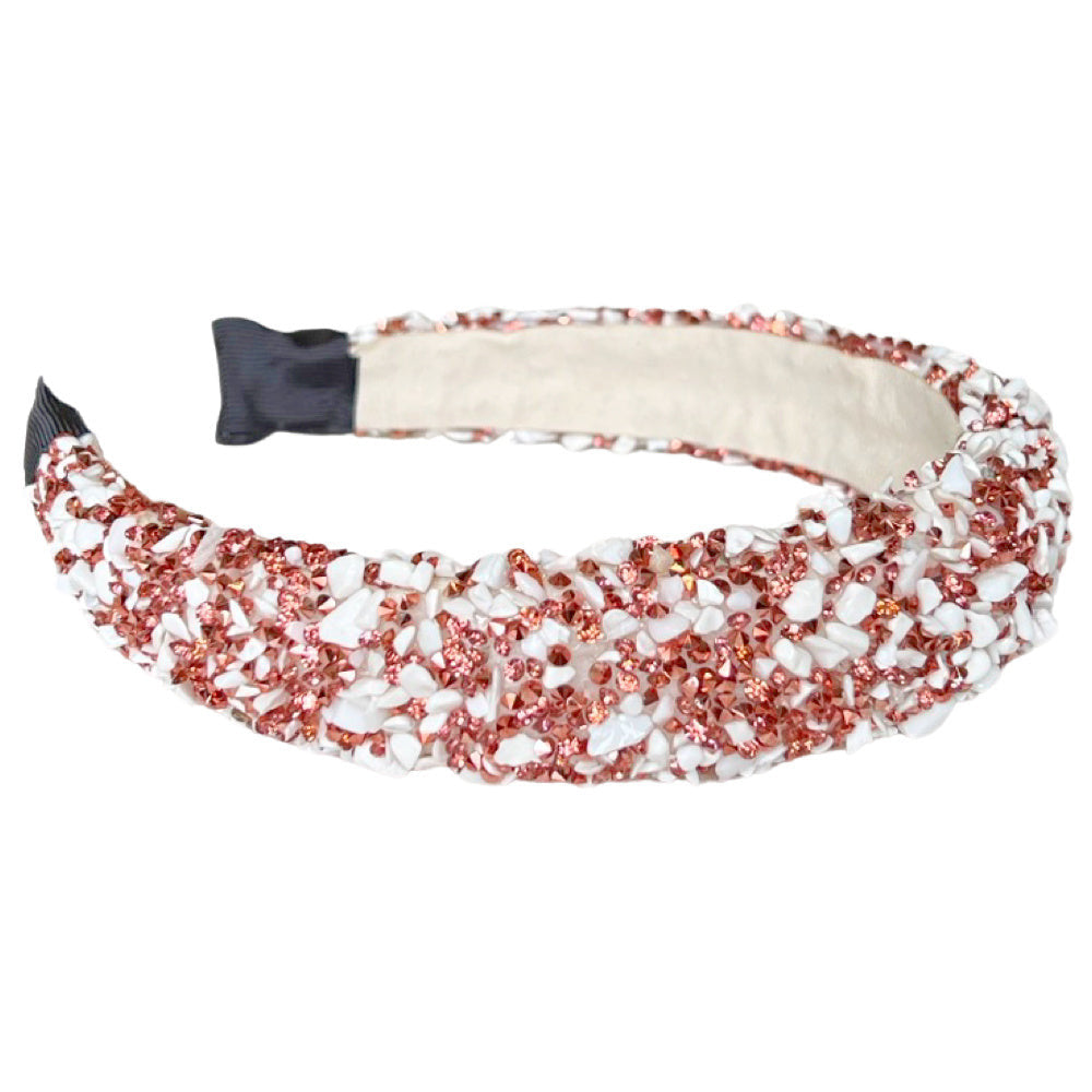 All that Glitters Headband - Rose Gold + White