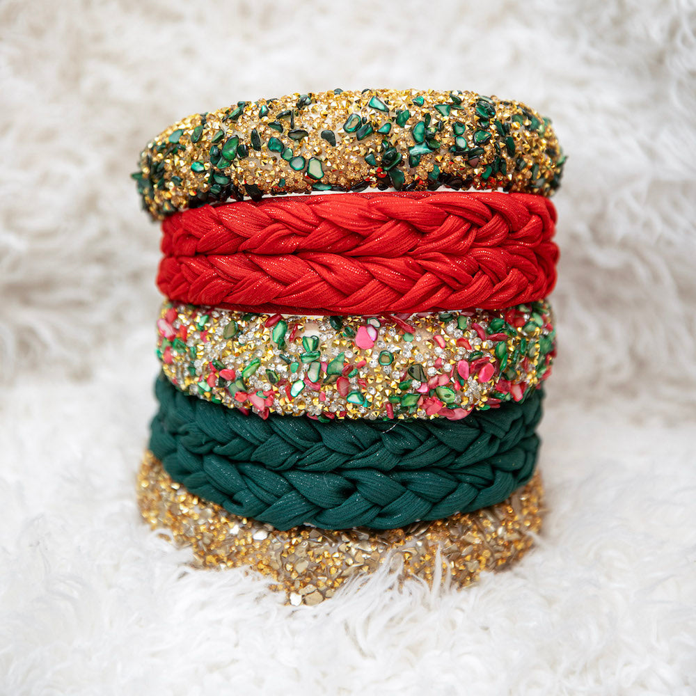 Limited Edition All That Glitters Headband - Christmas Red + Green
