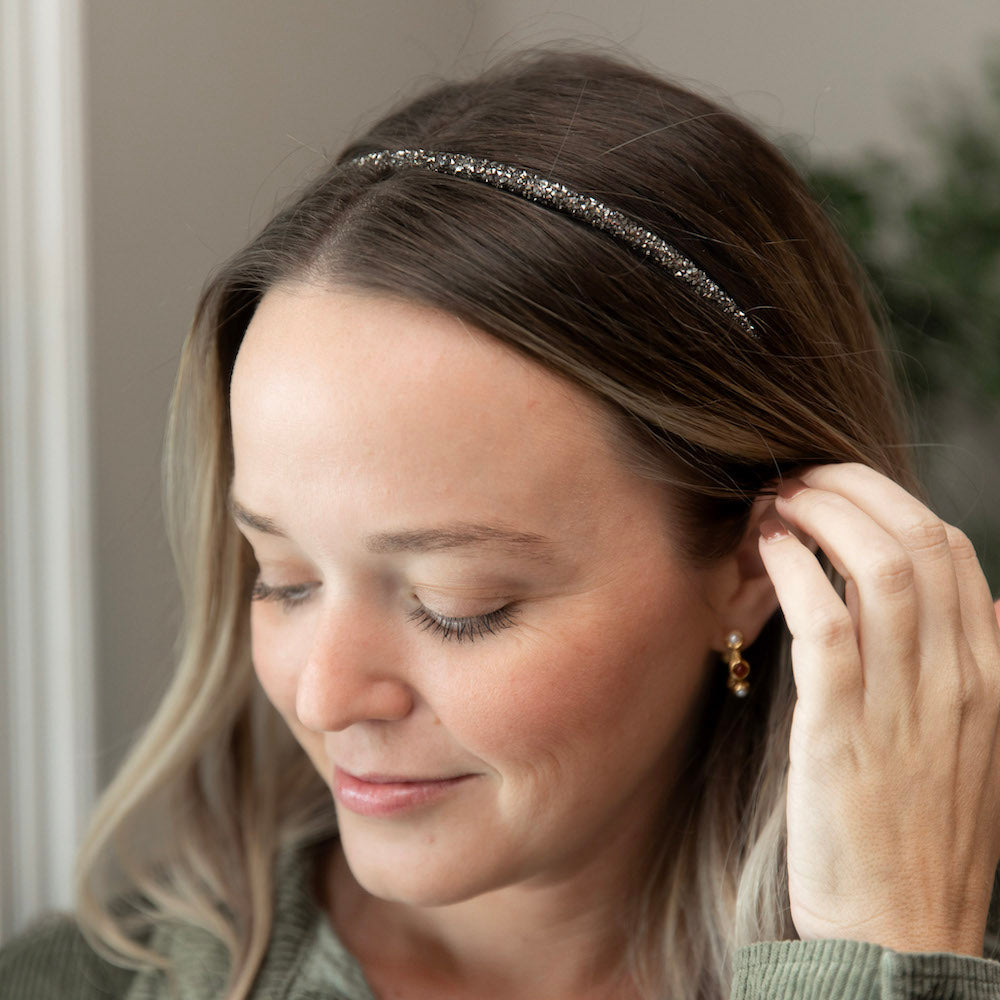 Thin All that Glitters Headband - Black