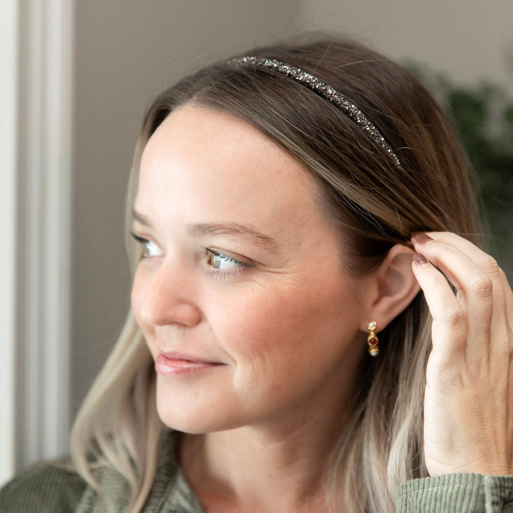 Thin All that Glitters Headband - Black