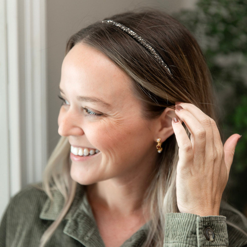 Thin All that Glitters Headband - Black