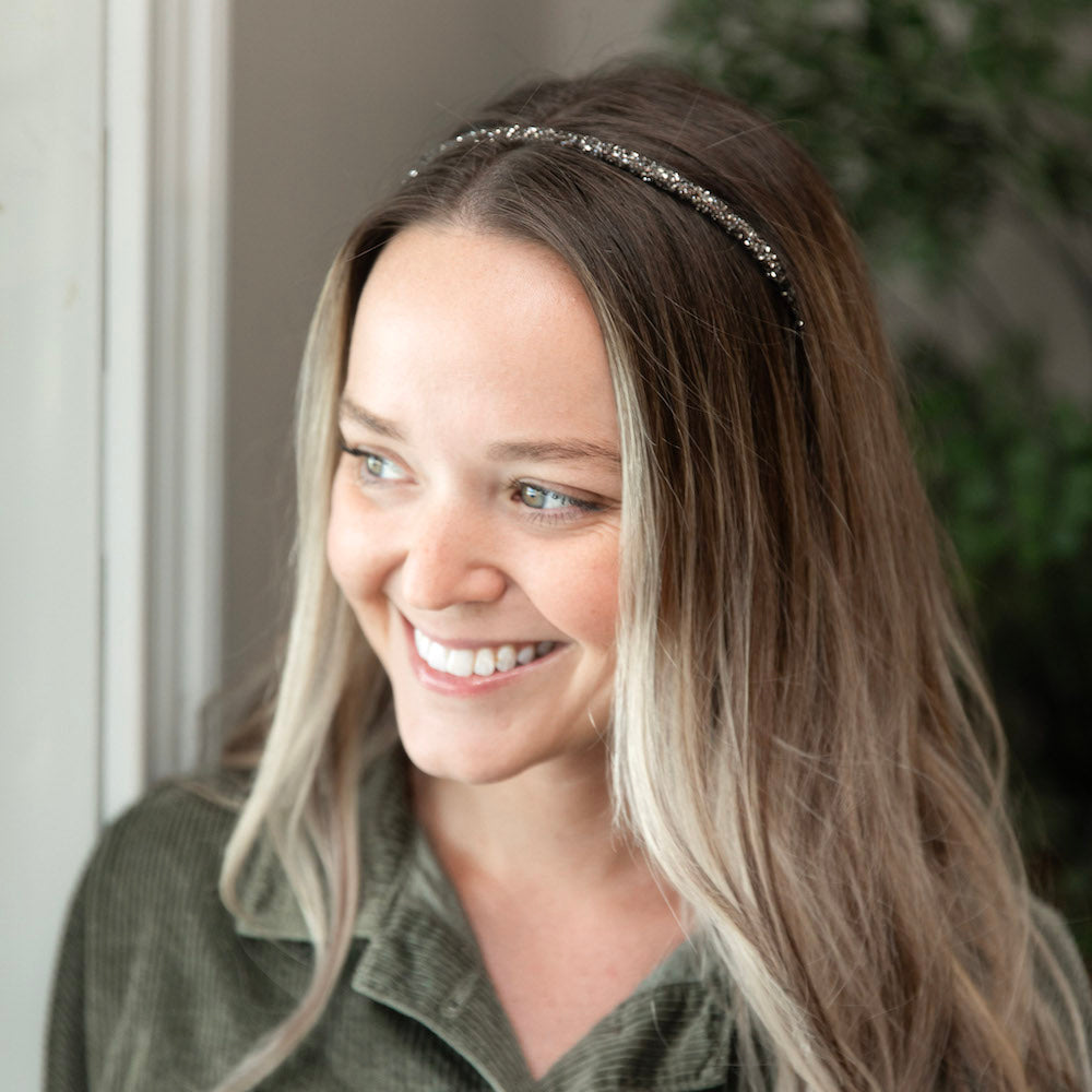 Thin All that Glitters Headband - Black