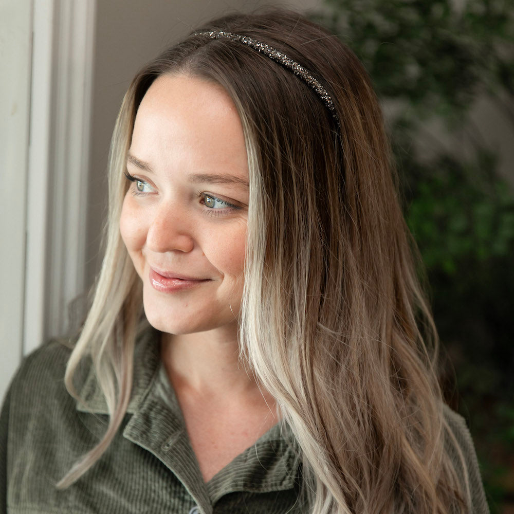 Thin All that Glitters Headband - Black