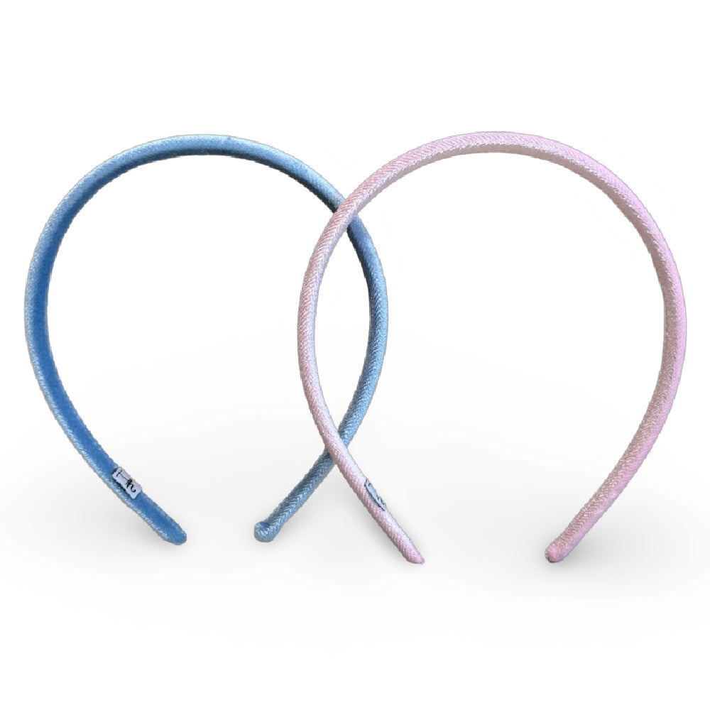 Classic Thin Padded Headband Set - Pink + Blue