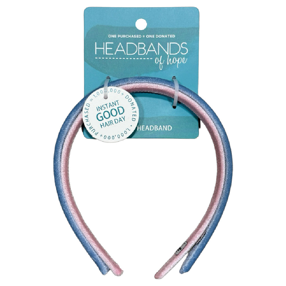 Classic Thin Padded Headband Set - Pink + Blue