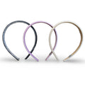 Classic Thin Padded Headband Set - Tan + Purple + Grey