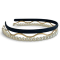 Headband Set - Blue + Pearl + Wavy Gold