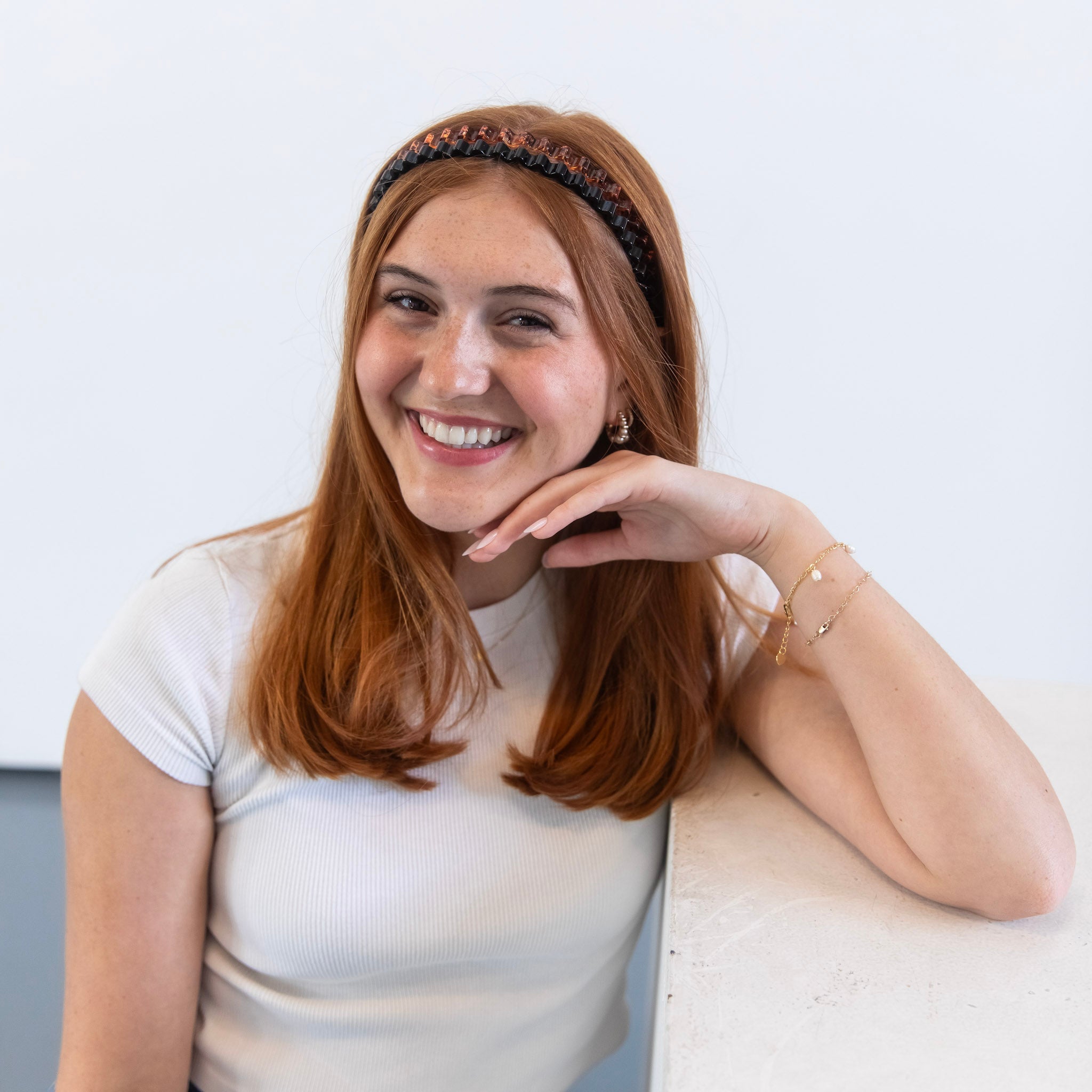 Thin Wavy Headband Set - Black + Clear