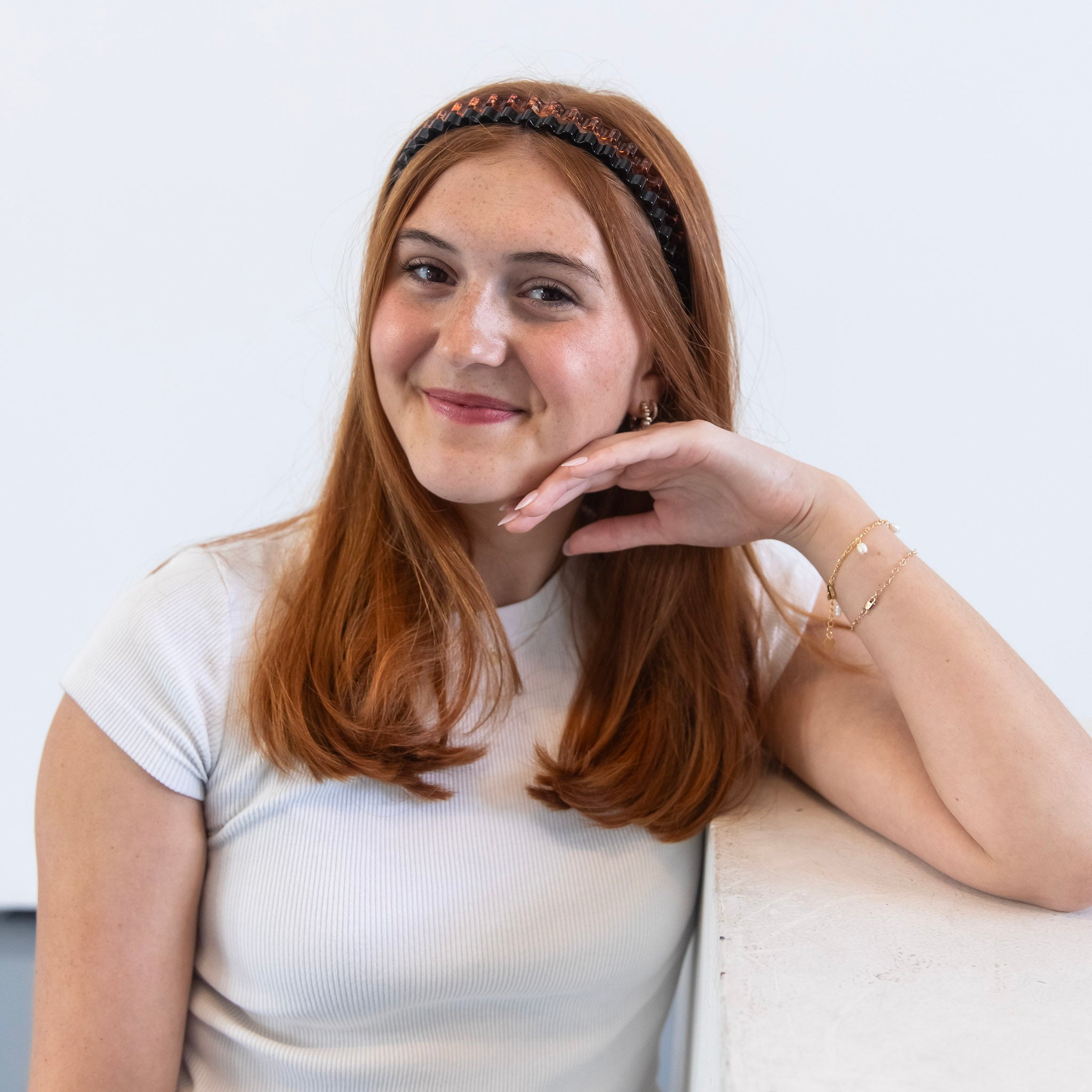 Thin Wavy Headband Set - Black + Clear