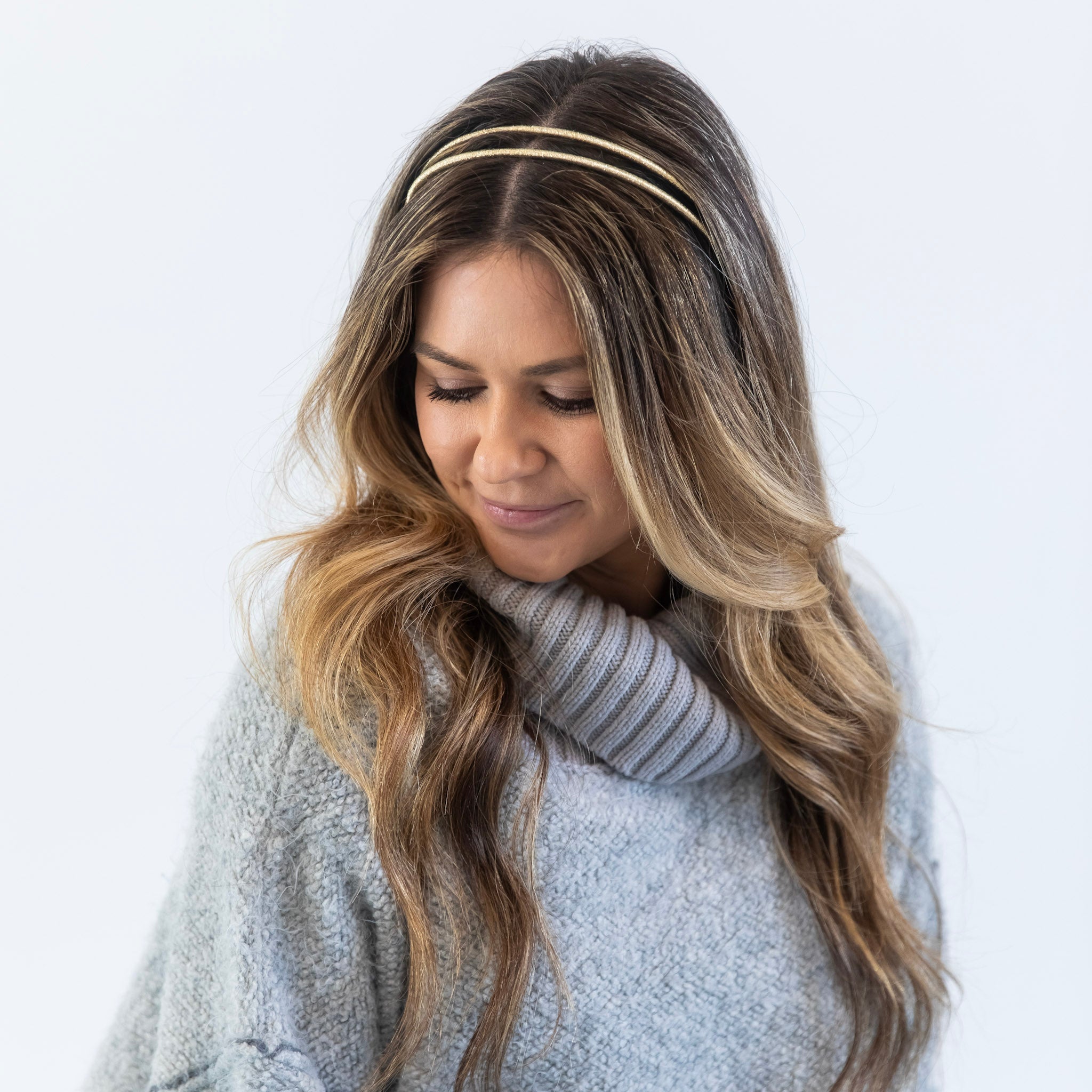 Thin Double Headband - Gold