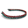 Thin Beaded Headband Set - Red + Green