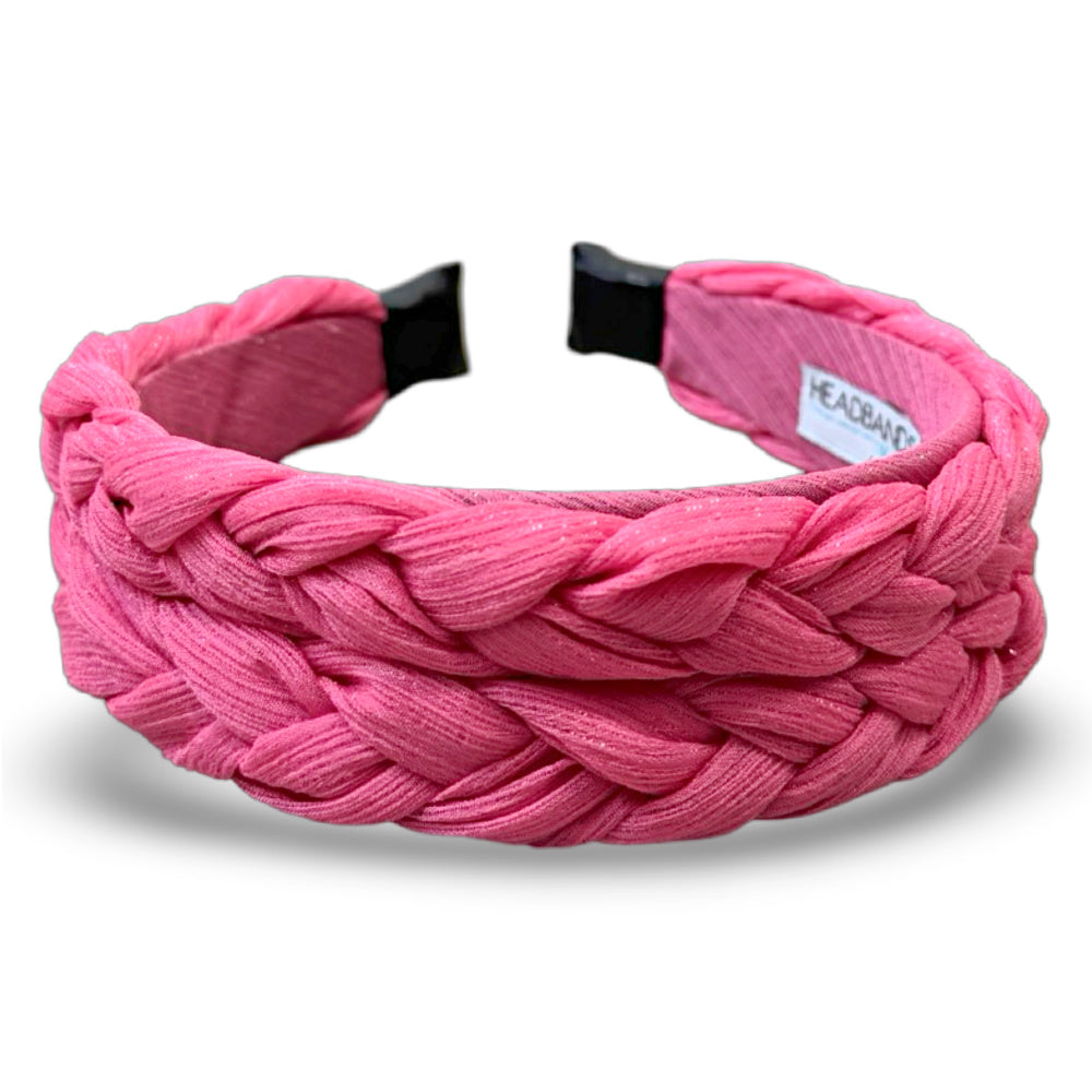 Blushing Braid Headband - Hot Pink