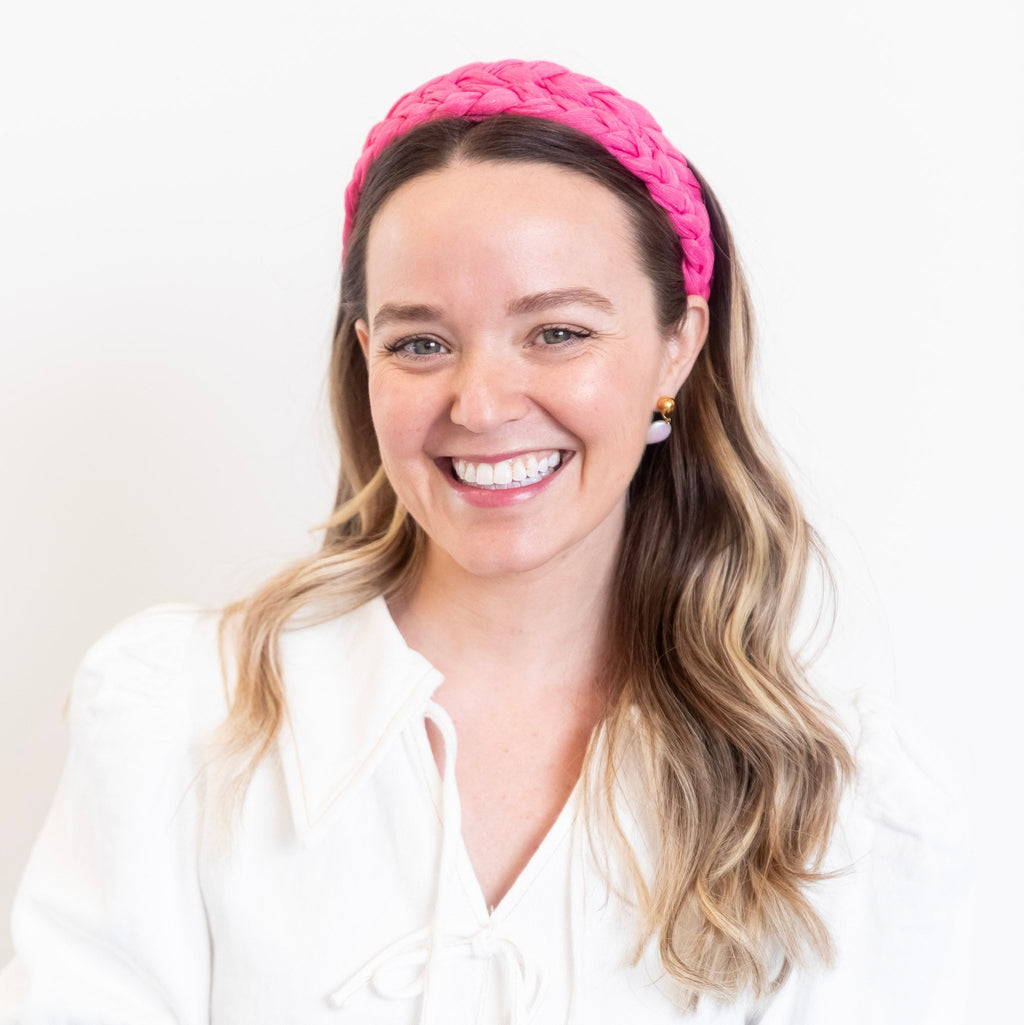 Blushing Braid Headband - Hot Pink