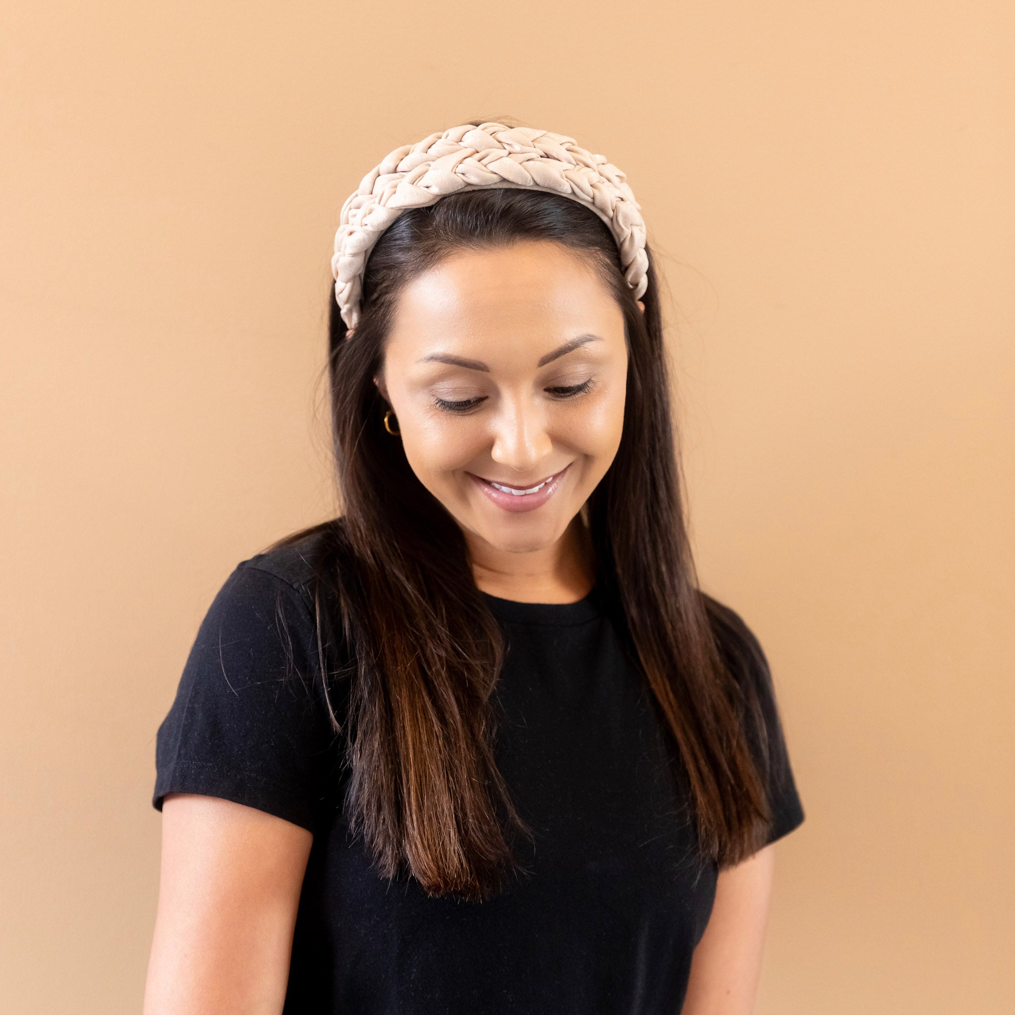Blushing Braid Headband - Taupe