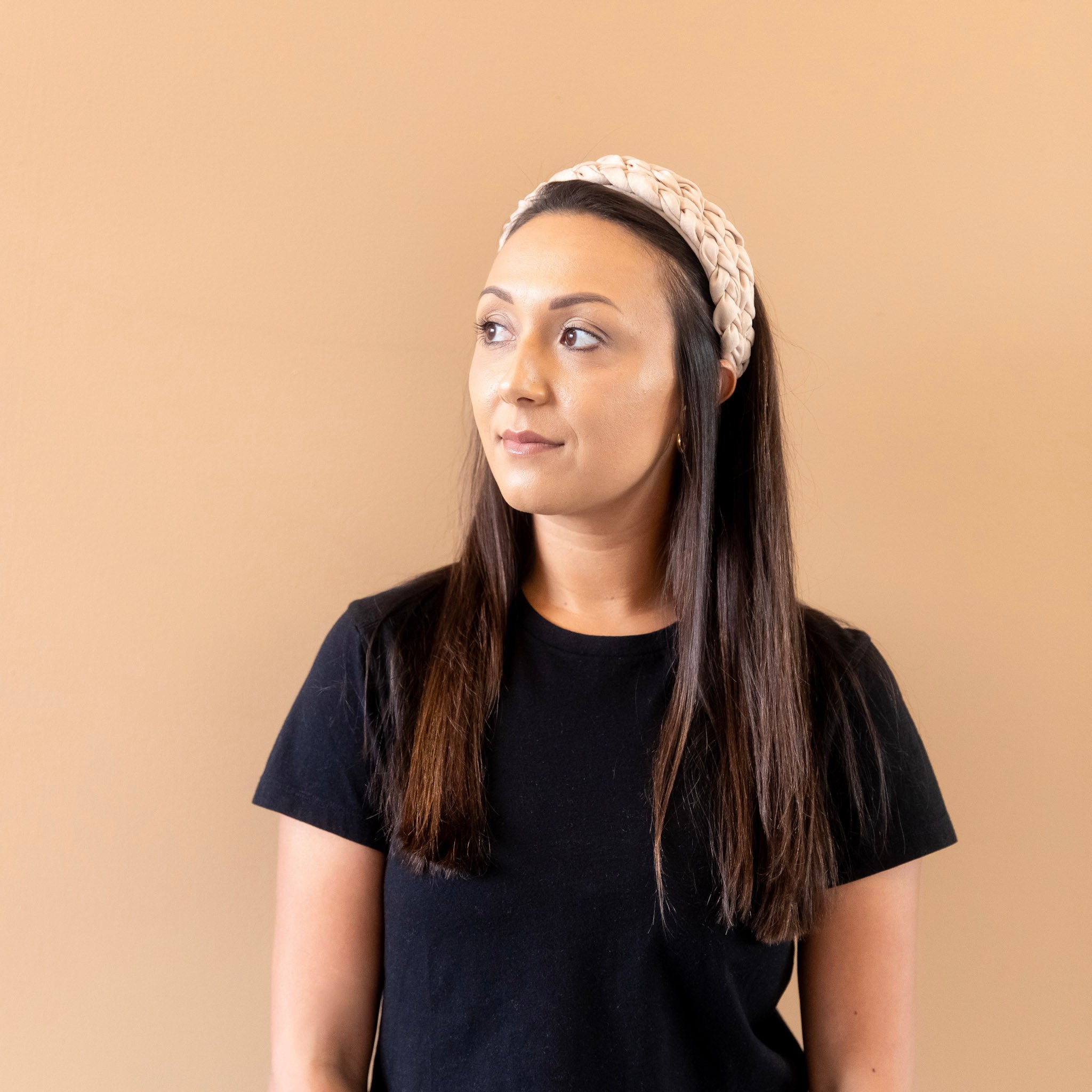 Blushing Braid Headband - Taupe