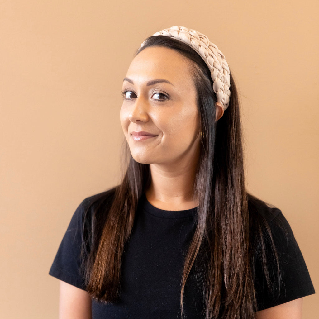 Blushing Braid Headband - Taupe