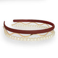 Headband Set - Red + Pearl + Wavy Gold