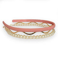 Headband Set - Pink + Pearl + Wavy Gold