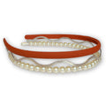 Headband Set - Orange + Pearl + Wavy Silver