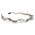 Wavy Oyster Pearl Headband - Grey