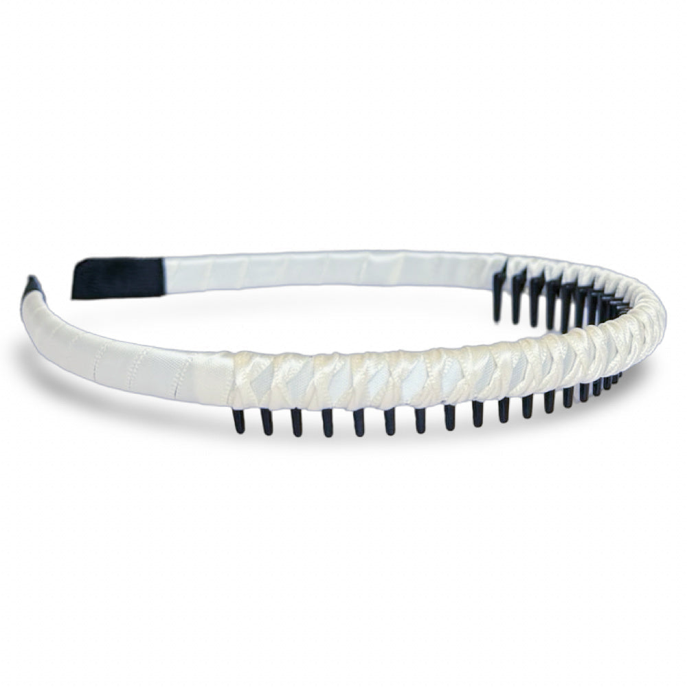 Thin Solid Headband - White