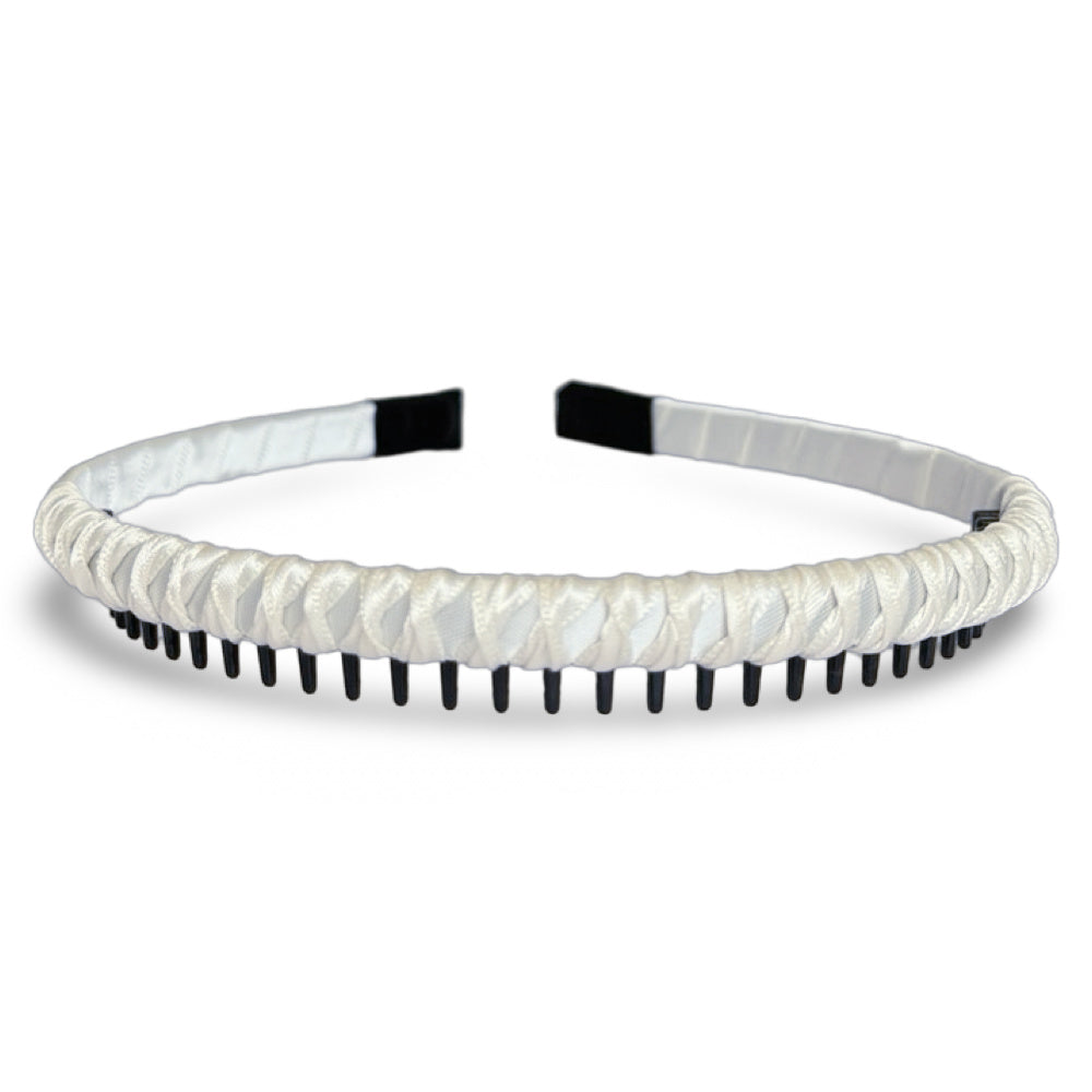 Thin Solid Headband - White