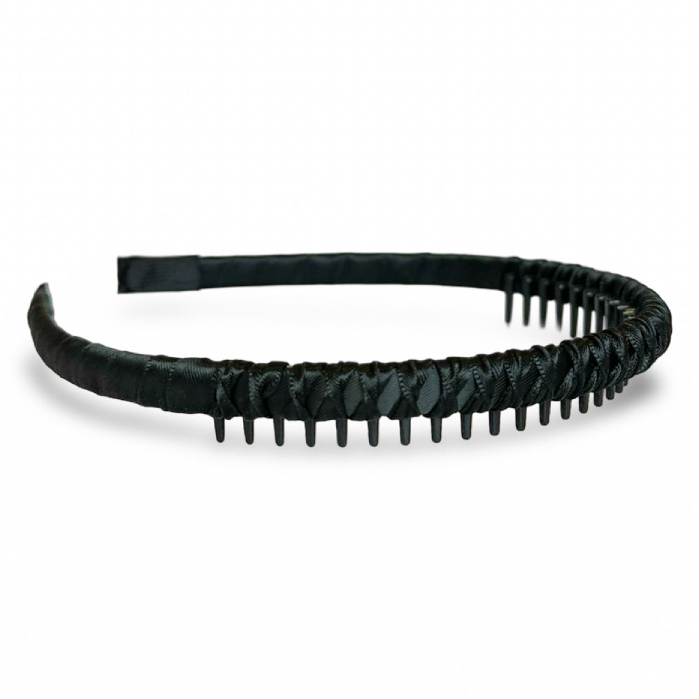 Thin Solid Headband - Black