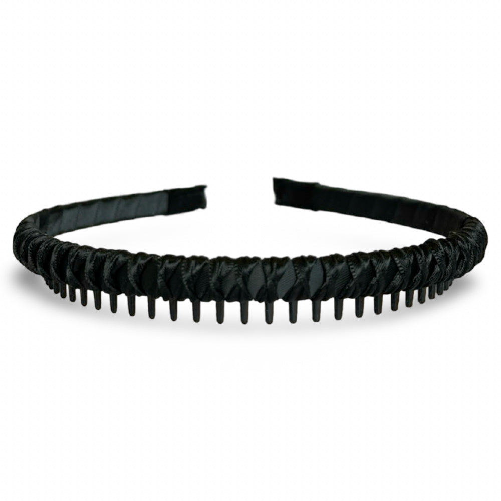 Thin Solid Headband - Black
