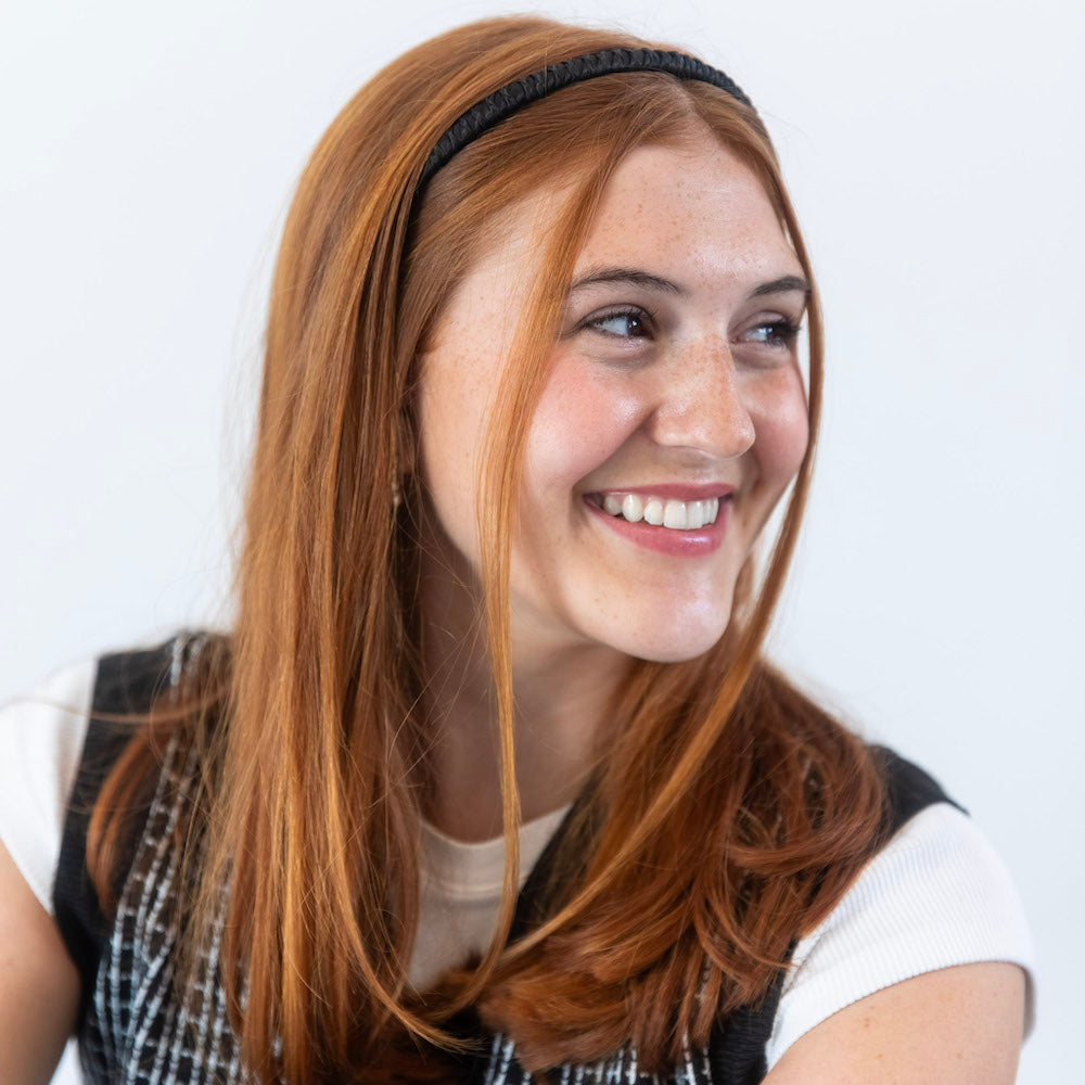 Thin Solid Headband - Black