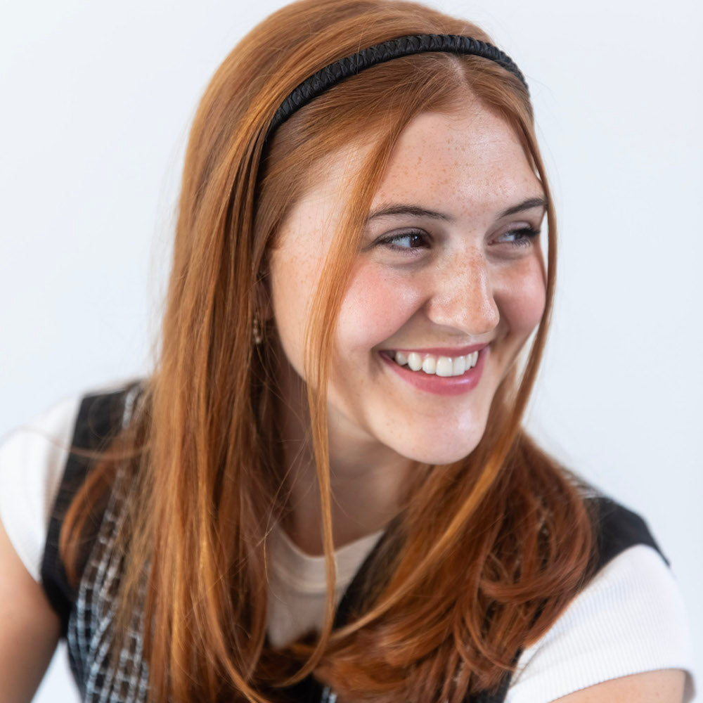 Thin Solid Headband - Black