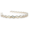 Wavy Metallic Headband Set - Gold + Silver
