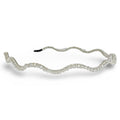 Wavy Beaded Headband - White