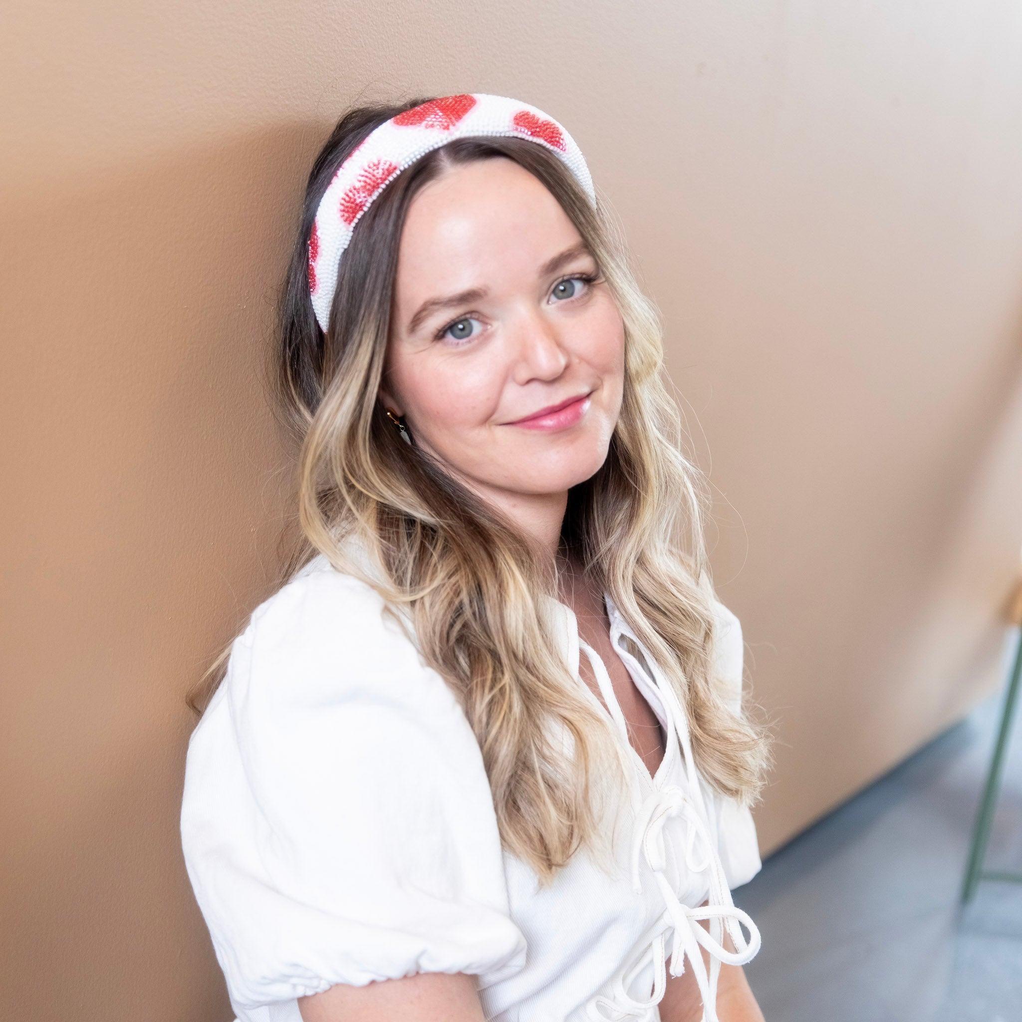 Traditional Headband - Beaded Hearts