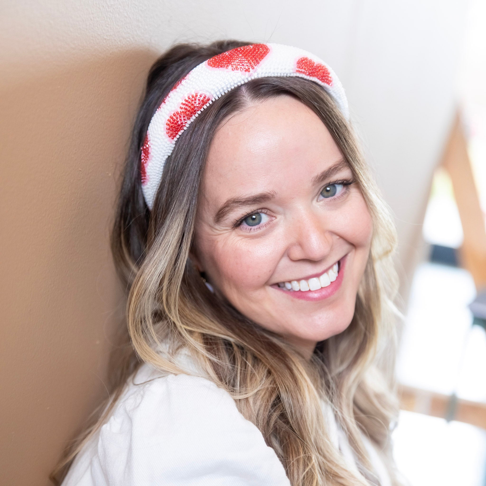 Traditional Headband - Beaded Hearts