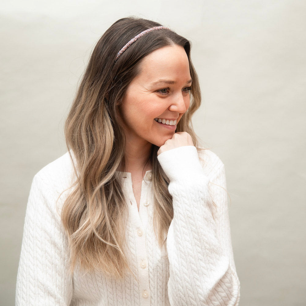 Thin All that Glitters Headband - Pink + Silver