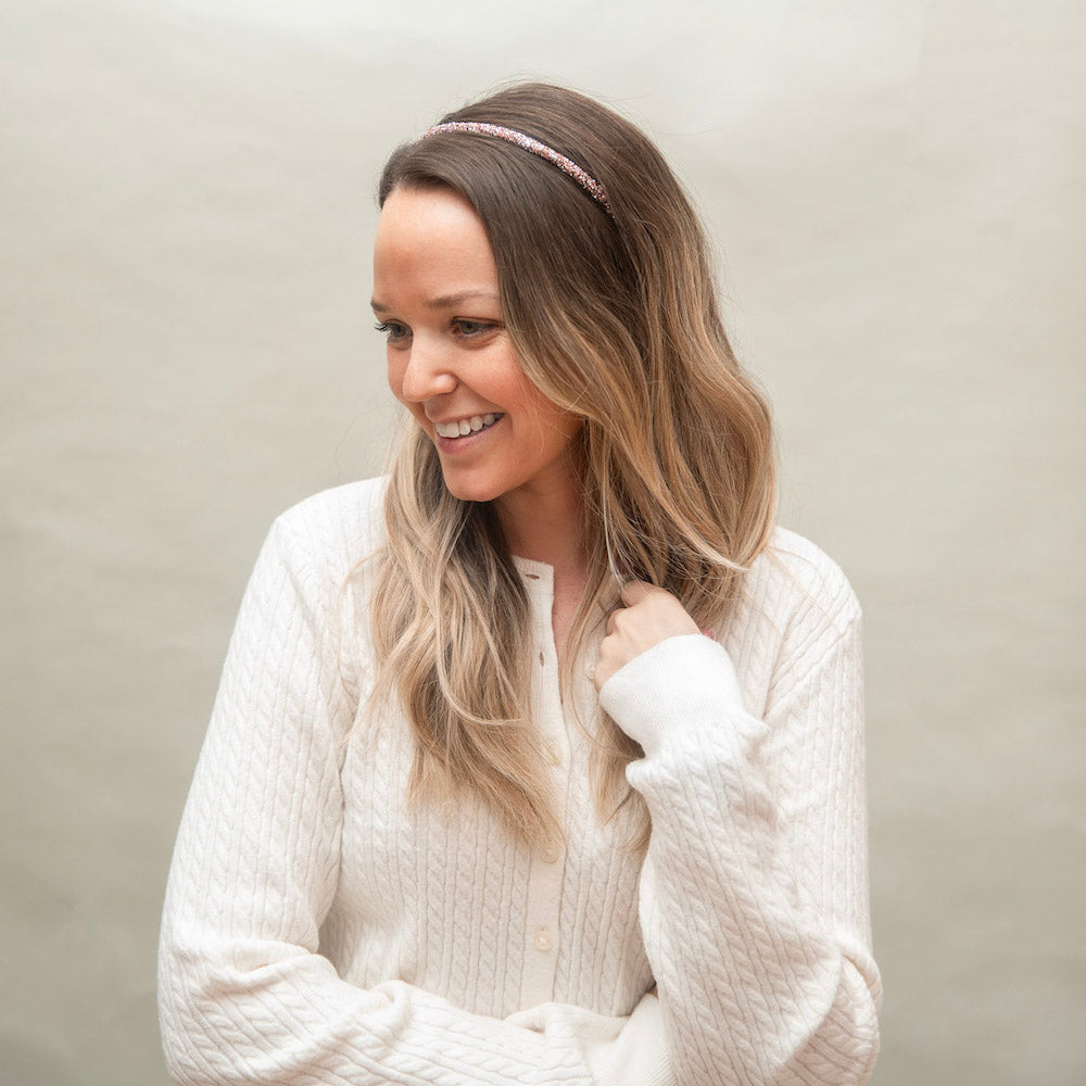 Thin All that Glitters Headband - Pink + Silver