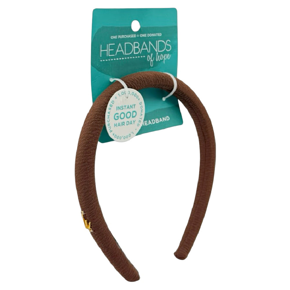 Classic Padded Thin Headband  - Dark Brown