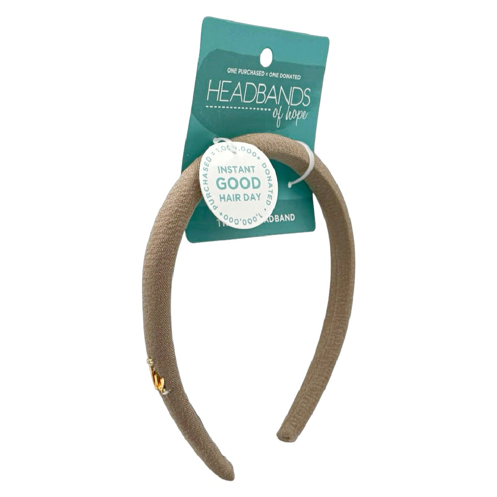 Classic Padded Thin Headband  - Light Brown