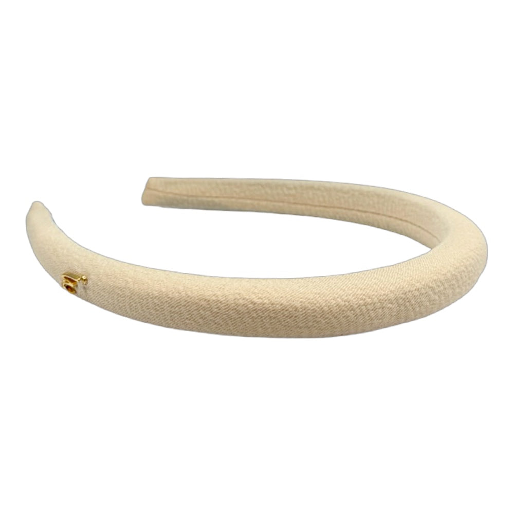 Classic Padded Thin Headband  - Cream
