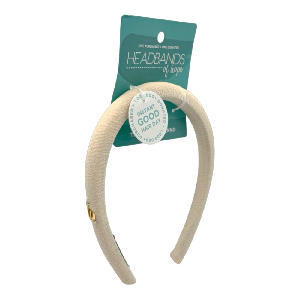 Classic Padded Thin Headband  - Cream