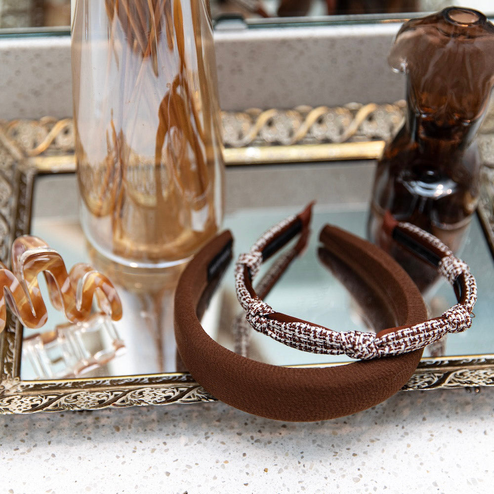 Classic Padded Headband - Dark Brown