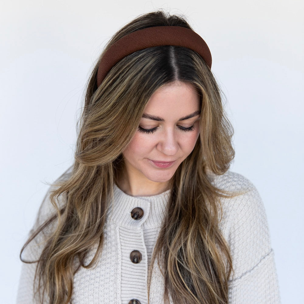 Classic Padded Headband - Dark Brown