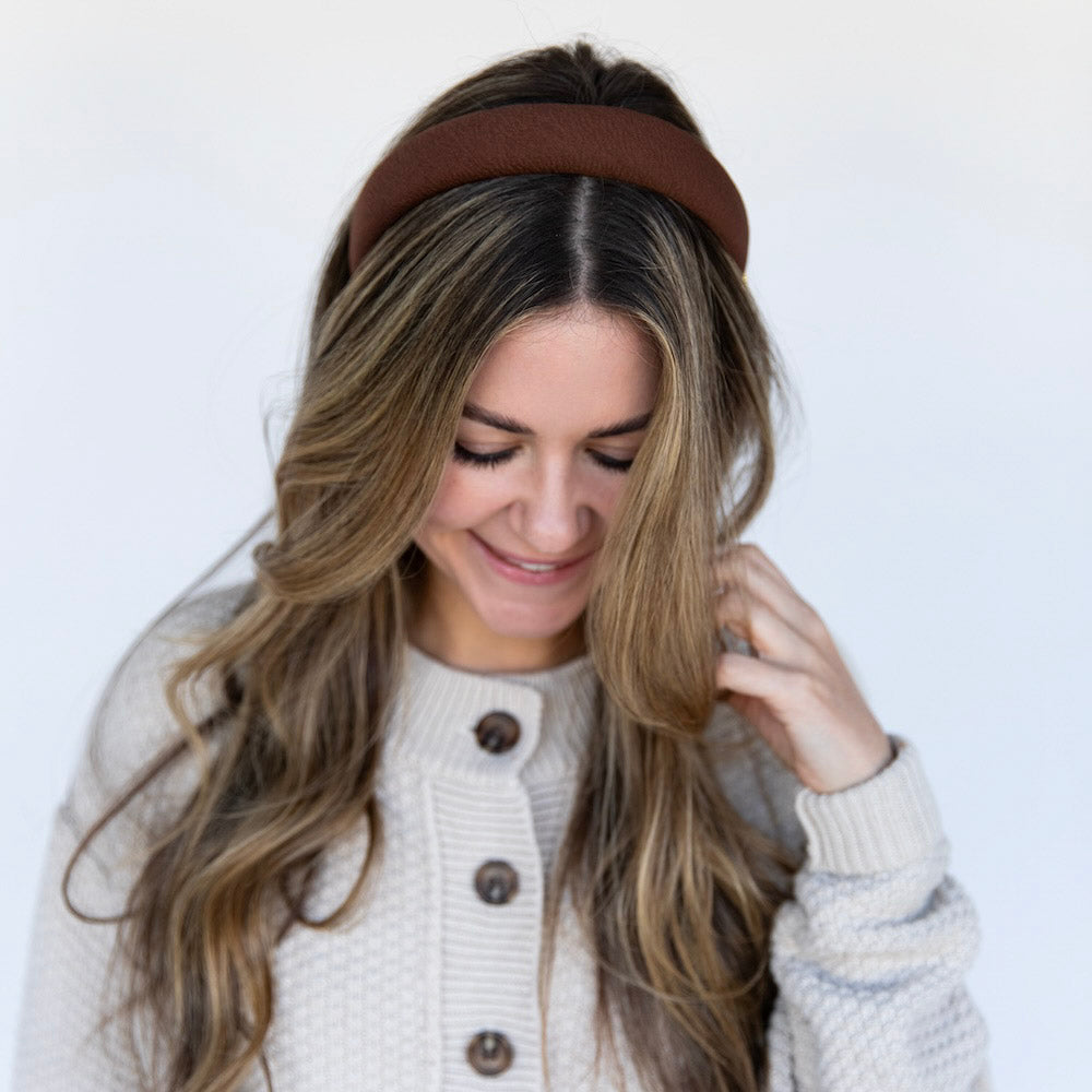 Classic Padded Headband - Dark Brown
